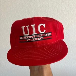 Vintage UIC University of Illinois at Chicago red SnapBack One Size Fits All